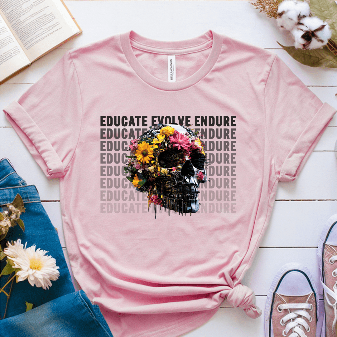 T-Shirt Soft Pink / S Educate Evolve Endure T-Shirt