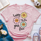 T-Shirt Soft Pink / S Happy To See Your Face Flowers T-Shirt