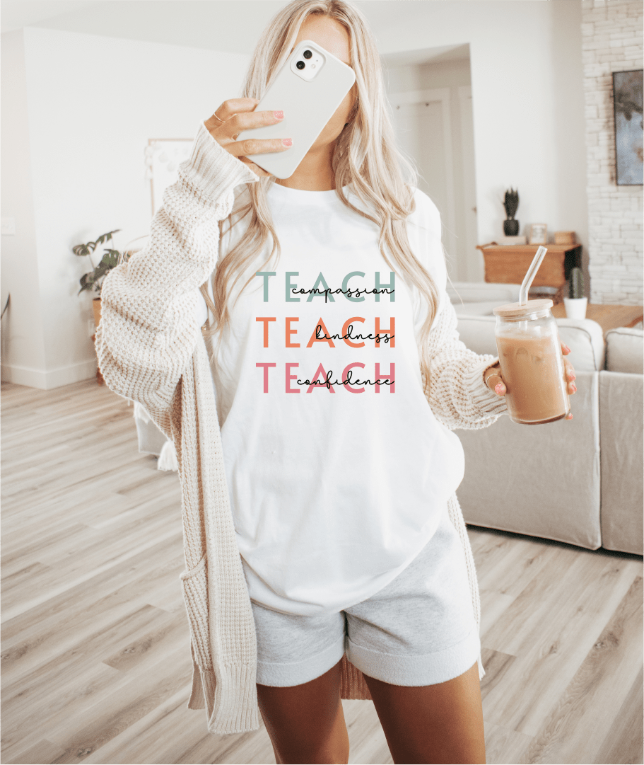 T-Shirt Teach Compassion Kindness Confidence T-Shirt