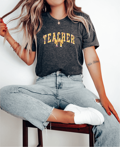 T-Shirt Teacher Pencil Bow T-Shirt