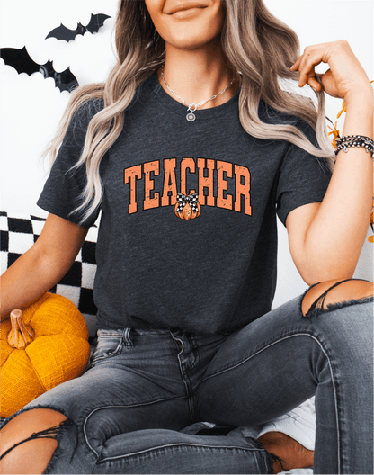 T-Shirt Teacher Pumpkin Retro Vintage T-Shirt