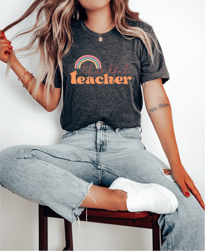 T-Shirt Thankful Teacher Rainbow T-Shirt