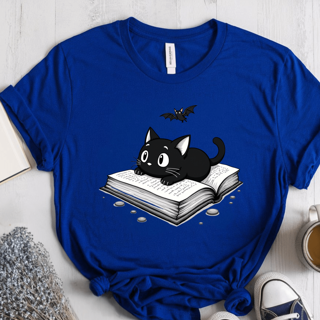 T-Shirt True Royal / S Cat Book Bat T-Shirt