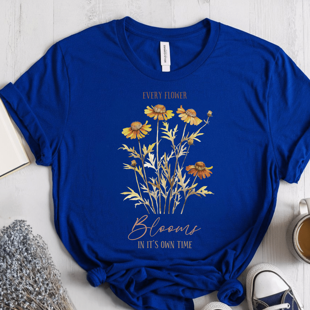 T-Shirt True Royal / S Every Flower Blooms In Its Own Time T-Shirt