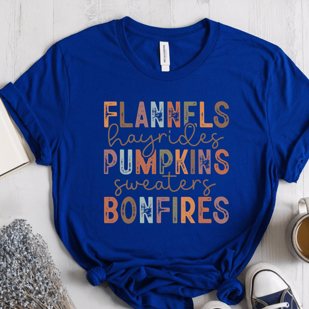 T-Shirt True Royal / S Flannels Hayrides Pumpkins T-Shirt