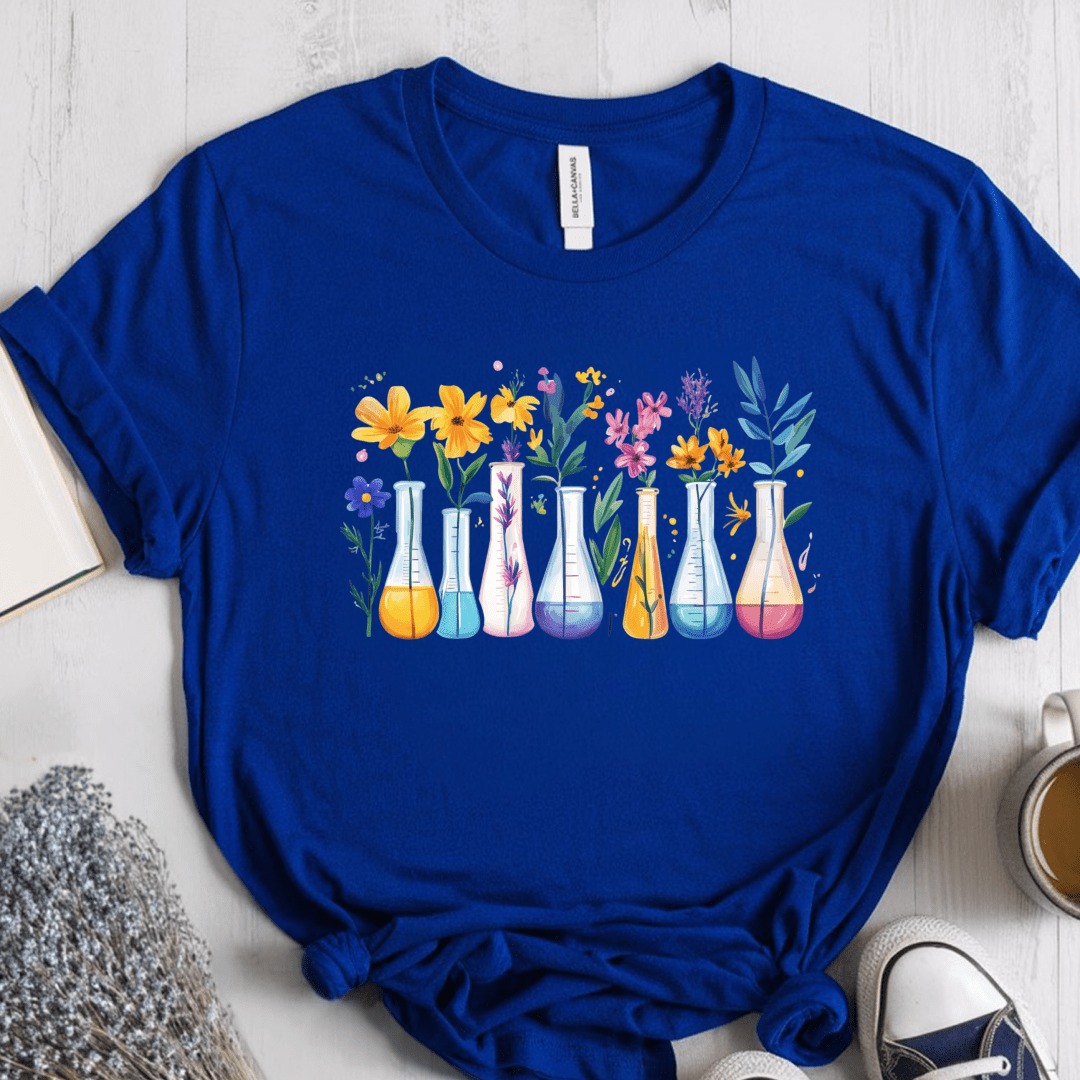 T-Shirt True Royal / S Flowers Science Beakers T-Shirt