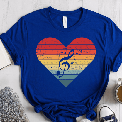 T-Shirt True Royal / S Heart Music Retro T-Shirt