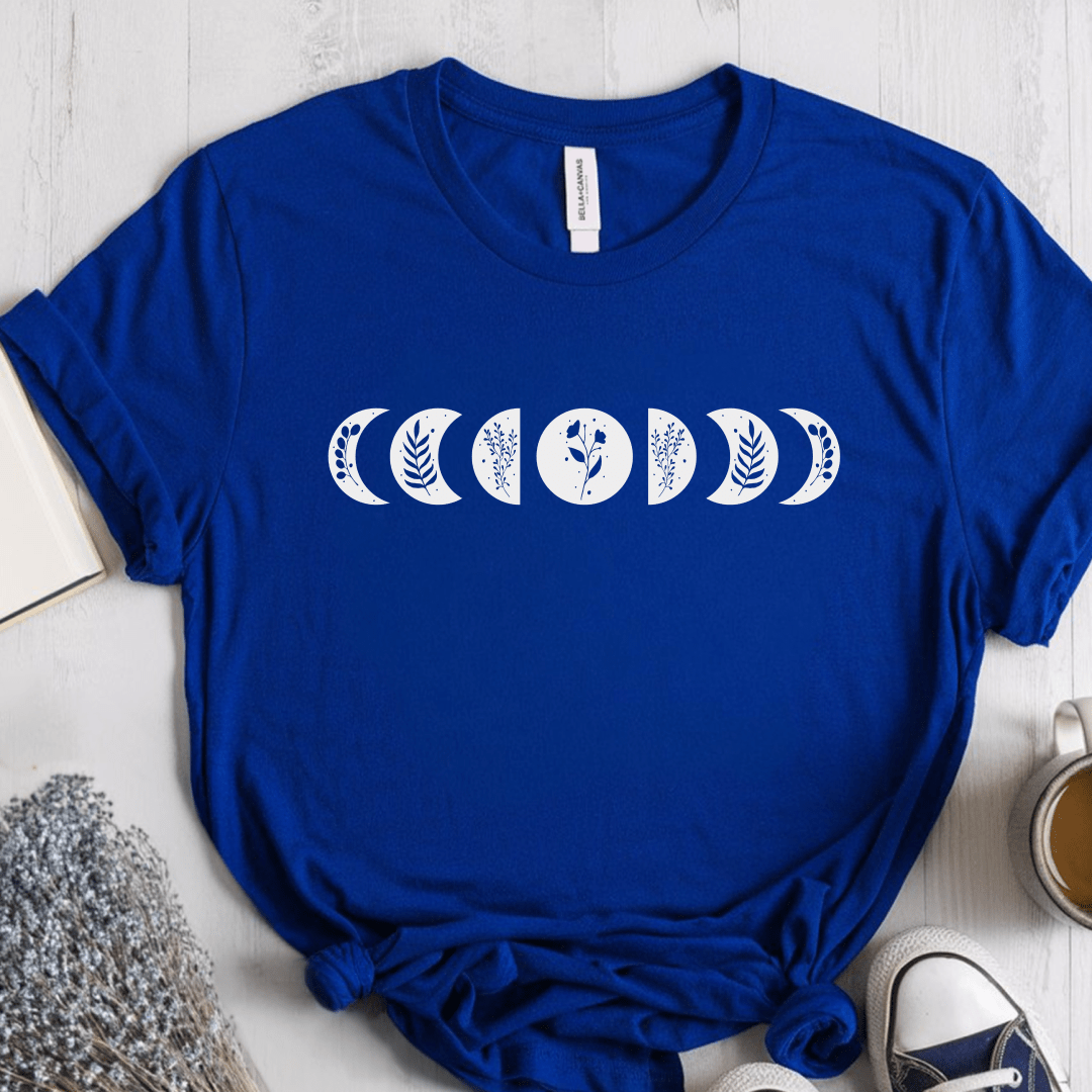 T-Shirt True Royal / S Moon Phases Flowers T-Shirt