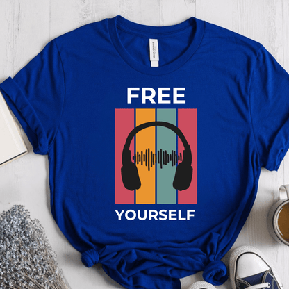 T-Shirt True Royal / S Music Teacher Retro Headphones T-Shirt