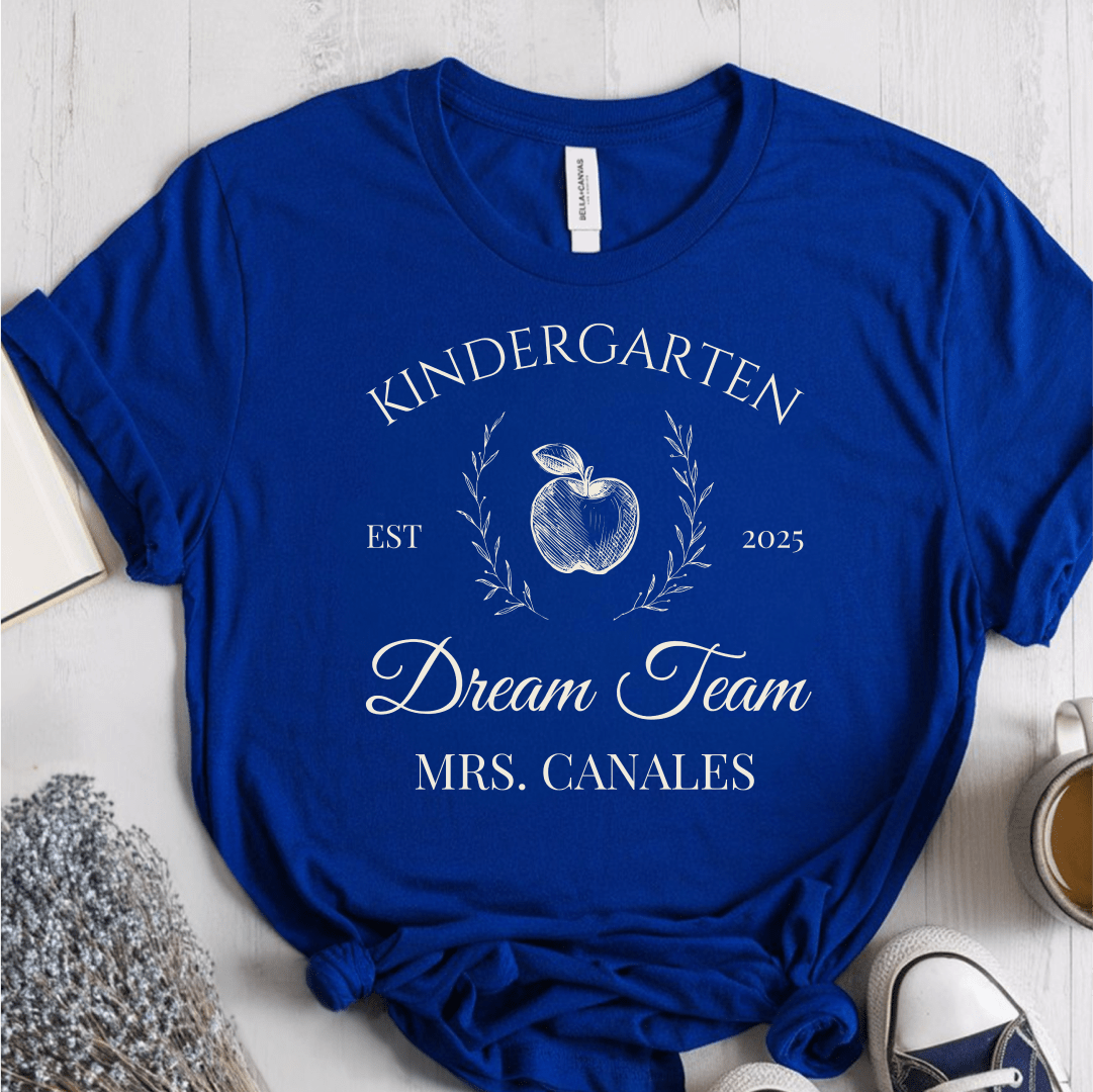 T-Shirt True Royal / S Personalized Grade Name Year Dream Team Apple Wreath T-Shirt