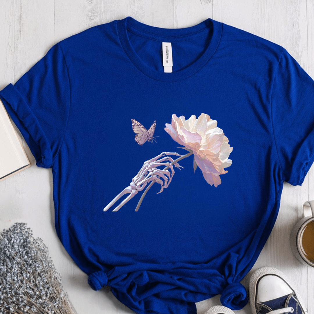 T-Shirt True Royal / S Skeleton Butterfly Flower T-Shirt