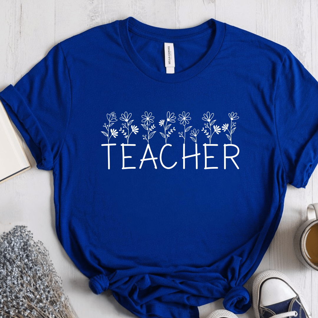 T-Shirt True Royal / S Teacher Flower T-Shirt