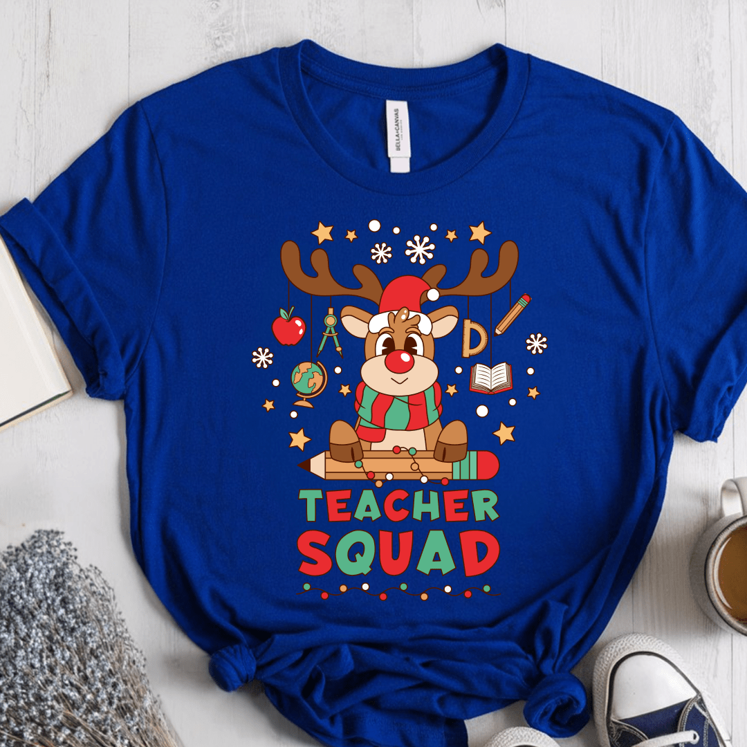 T-Shirt True Royal / S Teacher Squad Reindeer T-Shirt