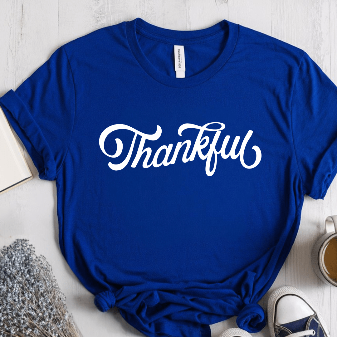 T-Shirt True Royal / S Thankful Cursive T-Shirt