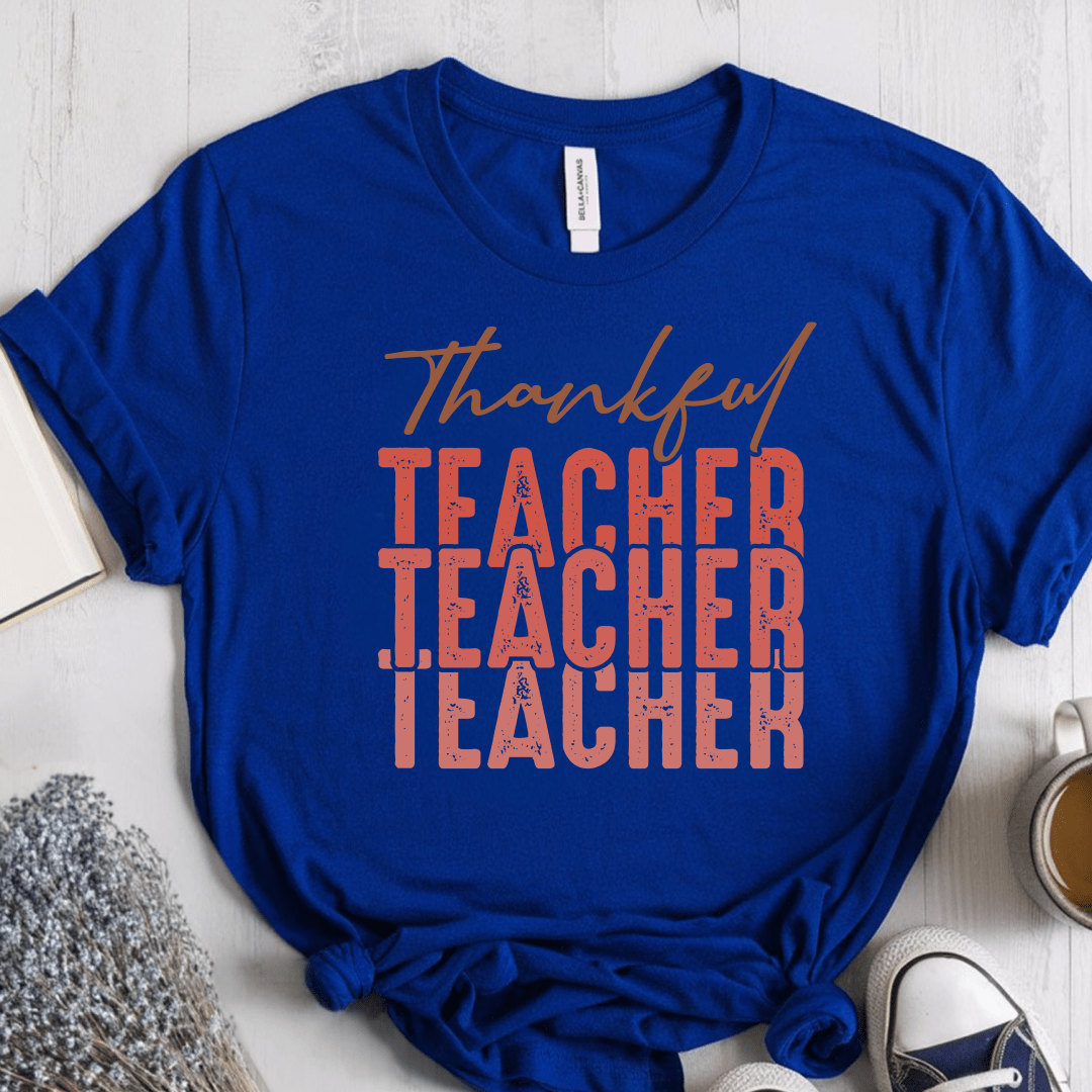 T-Shirt True Royal / S Thankful Teacher Multiple Pink T-Shirt