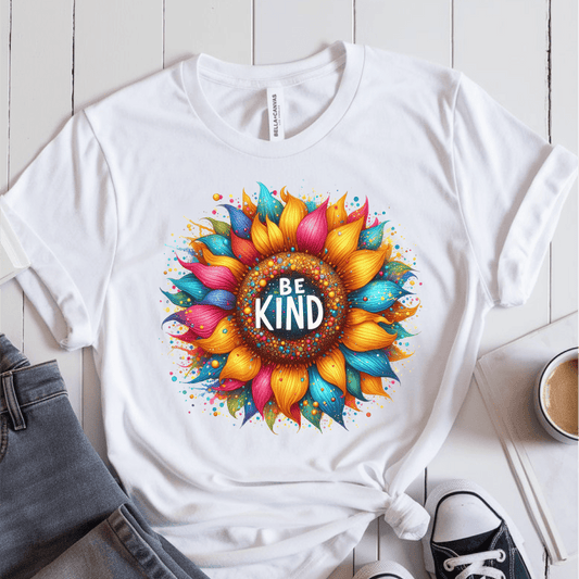 T-Shirt White / S Be Kind Sunflower T-Shirt