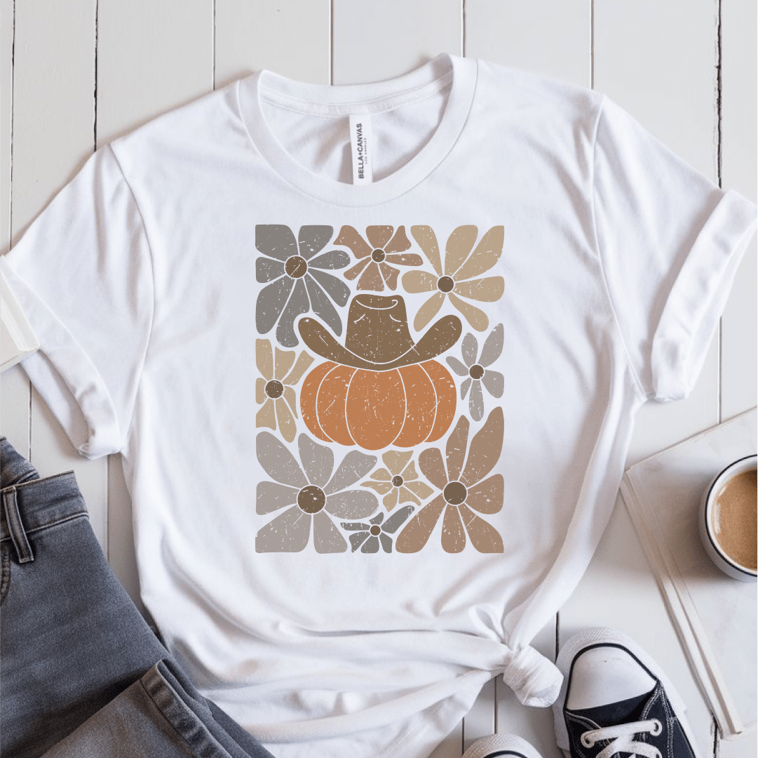 T-Shirt White / S Boho Fall Pumpkin T-Shirt