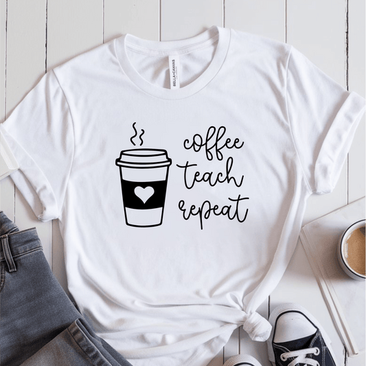 T-Shirt White / S Coffee Teach Repeat T-Shirt