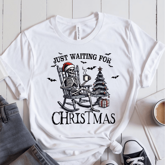 T-Shirt White / S Just Waiting For Christmas T-Shirt