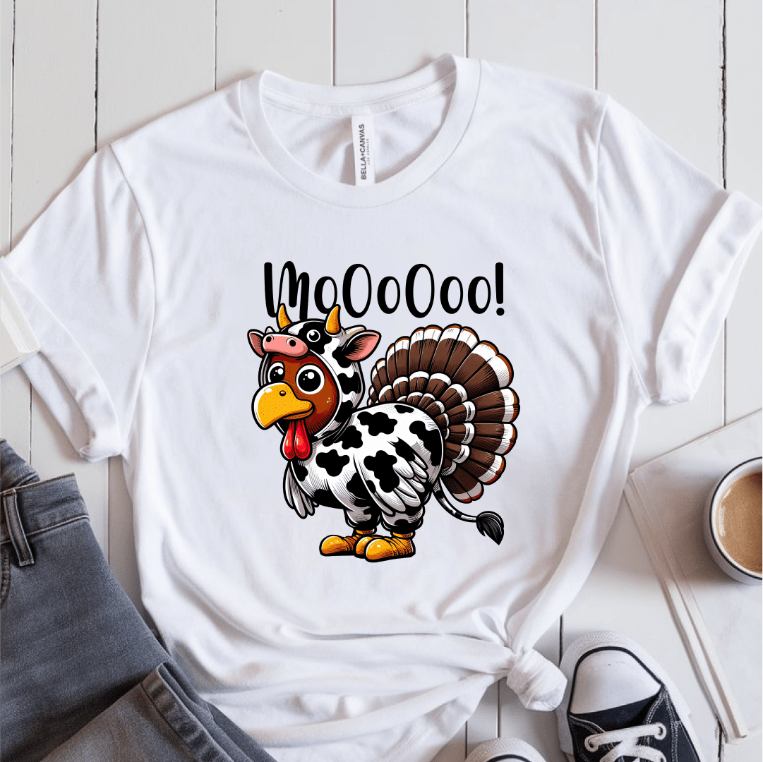 T-Shirt White / S Moo Turkey Cow T-Shirt