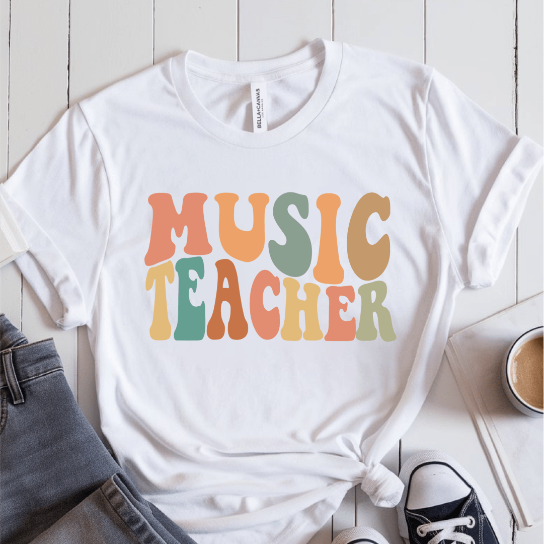 T-Shirt White / S Music Teacher Fall Colors T-Shirt
