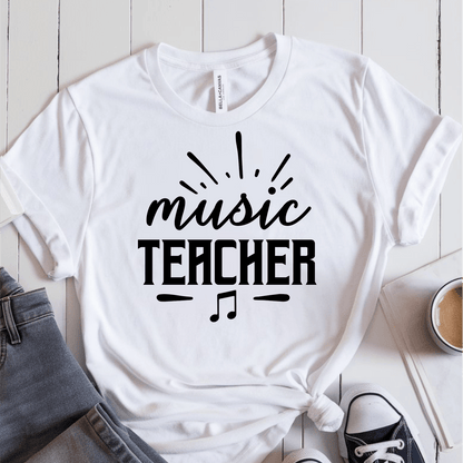 T-Shirt White / S Music Teacher Text T-Shirt