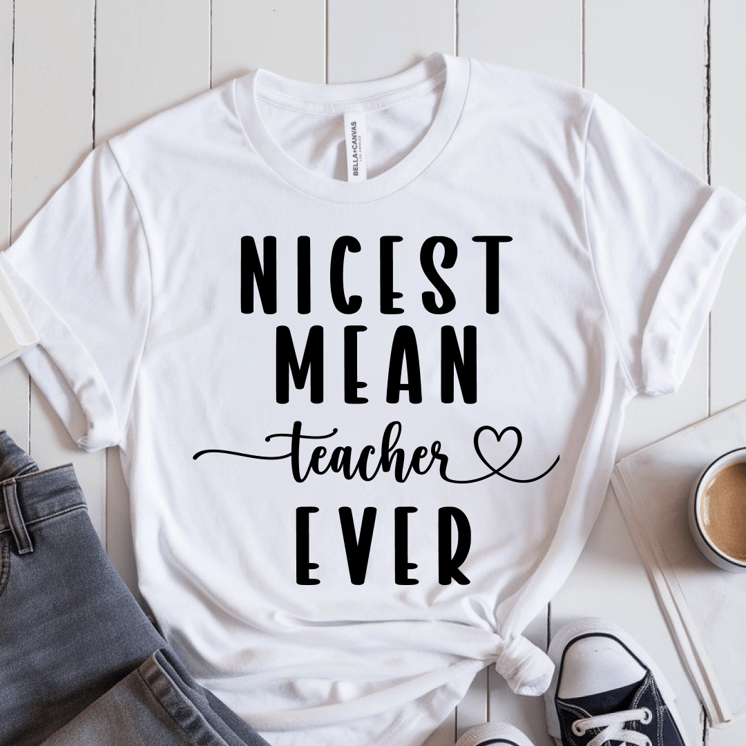 T-Shirt White / S Nicest Mean Teacher Ever T-Shirt