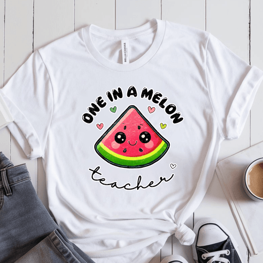 T-Shirt White / S One In A Melon Teacher Watermelon T-Shirt