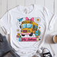 T-Shirt White / S Personalized Name School Bus Cute Icon Pencil T-Shirt
