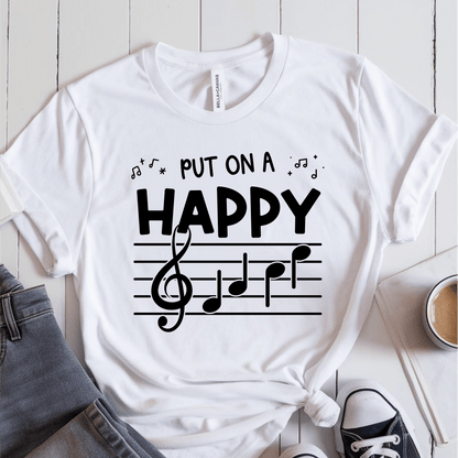 T-Shirt White / S Put On A Happy Face (Music) T-Shirt