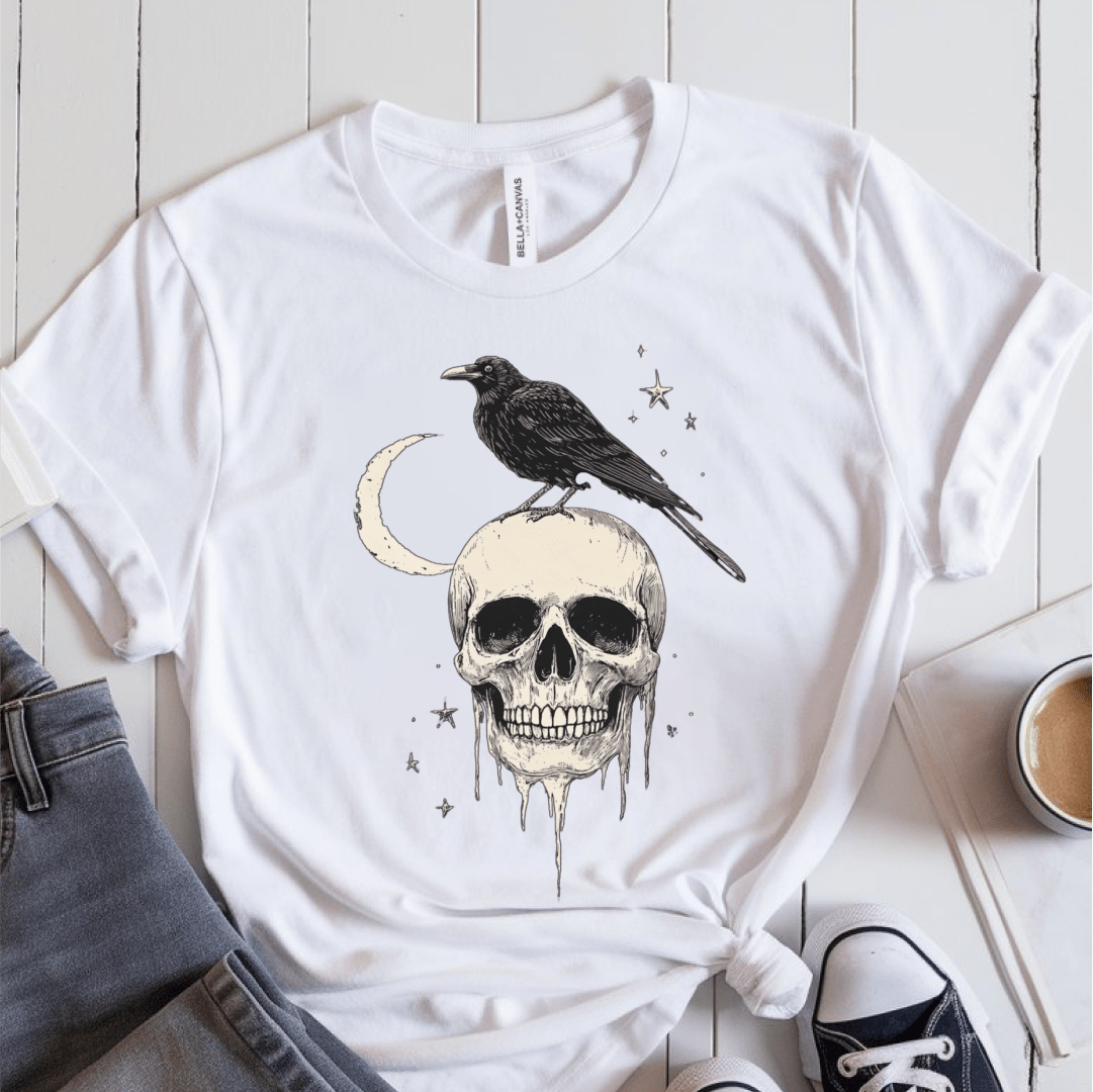 T-Shirt White / S Raven Skull T-Shirt