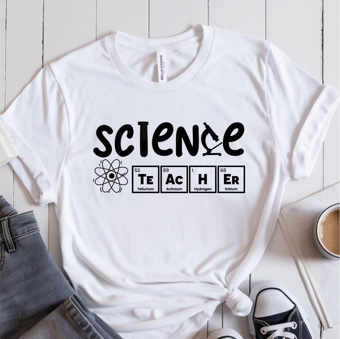 T-Shirt White / S Science Teacher Periodic Table T-Shirt