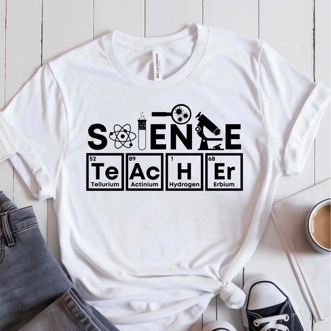 T-Shirt White / S Science Teacher Periodic Table T-Shirt