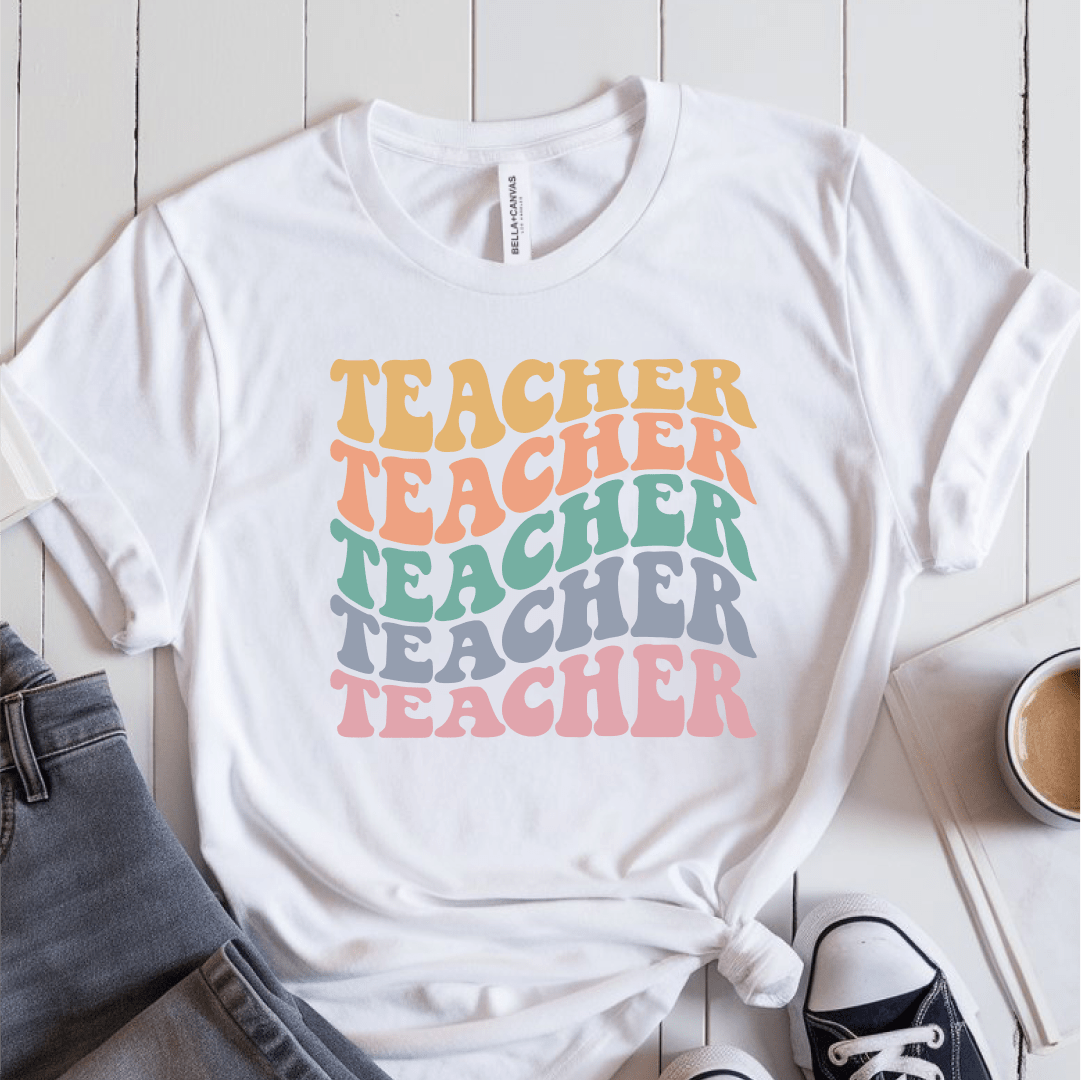 T-Shirt White / S Teacher Wavy T-Shirt