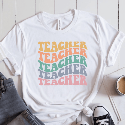 T-Shirt White / S Teacher Wavy T-Shirt