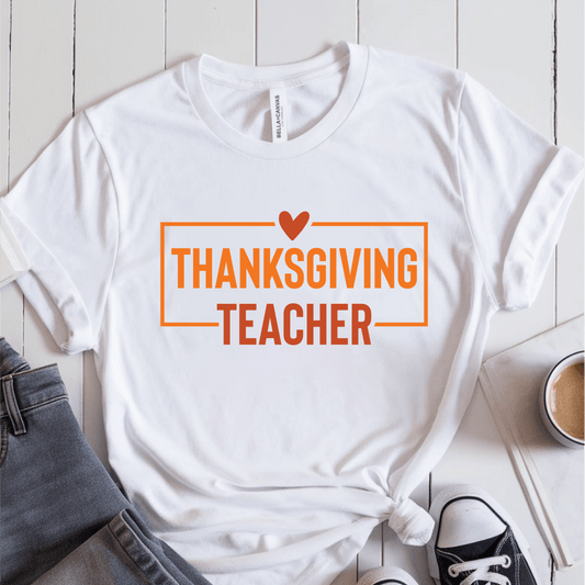 T-Shirt White / S Thanksgiving Teacher T-Shirt