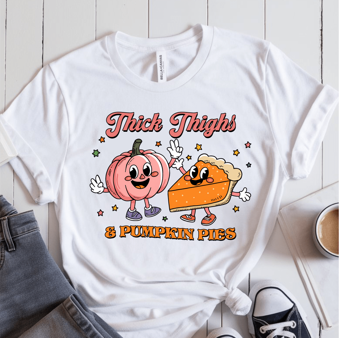 T-Shirt White / S Thick Thighs & Pumpkin Pies T-Shirt