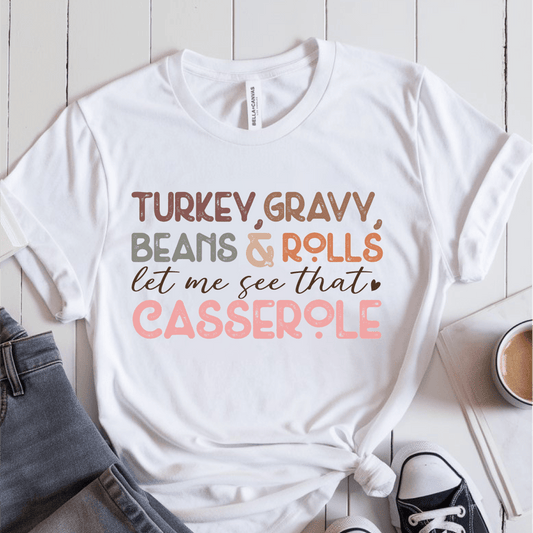 T-Shirt White / S Turkey Gravy Beans & Rolls Pastel Print T-Shirt