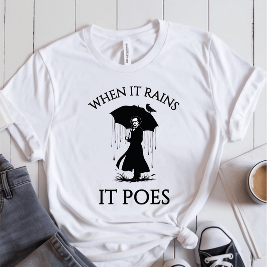 T-Shirt White / S When It Rains It Poes T-Shirt